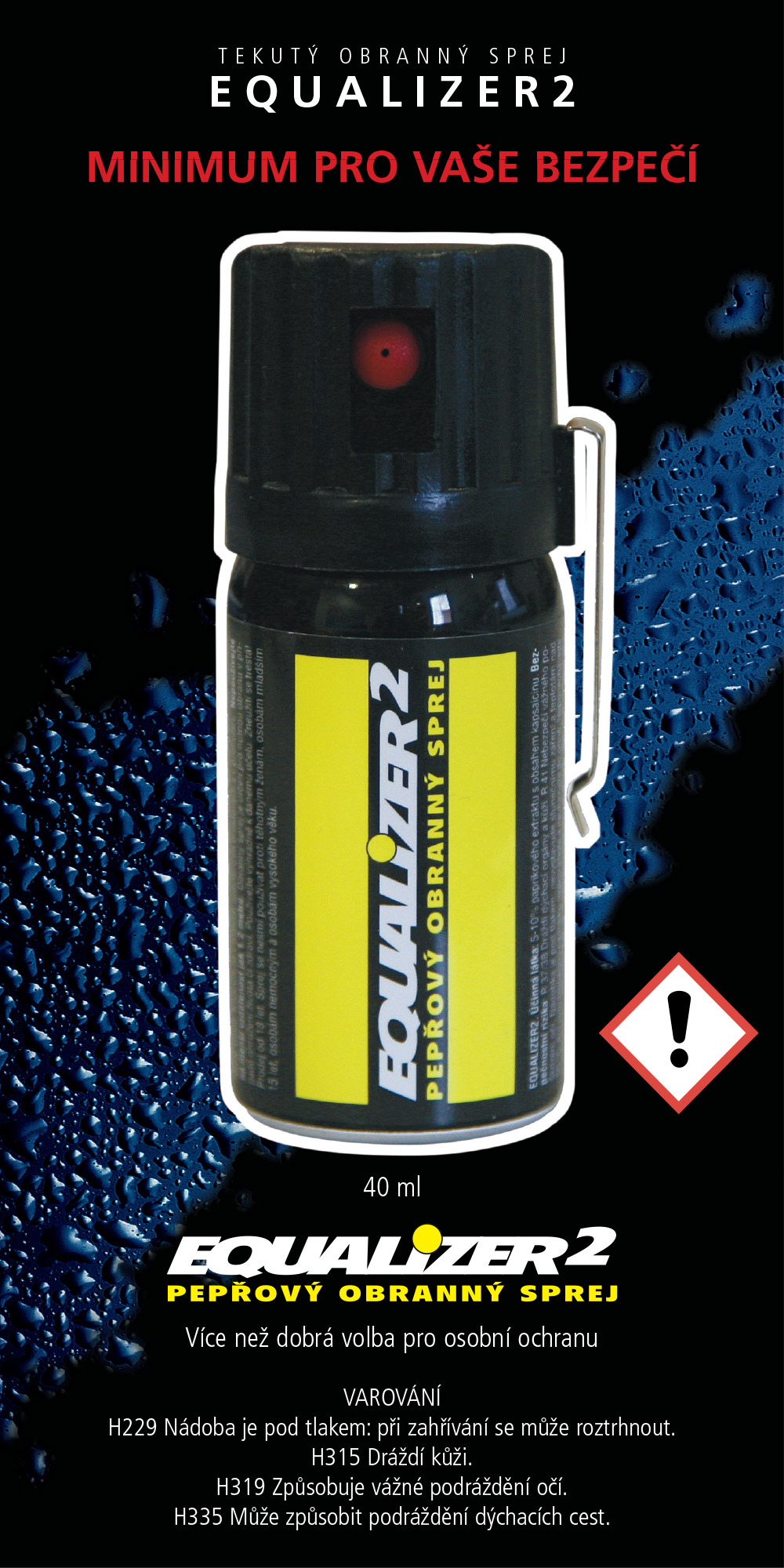 Pepřový sprej Equalizer2 40ml - tekutá střela - Kliknutím na obrázek zavřete